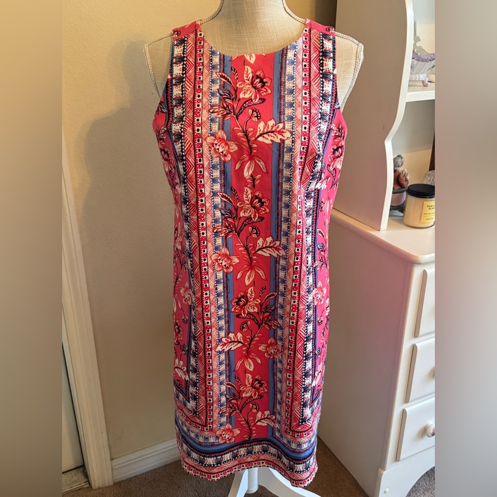 London Times Pink Print Dress